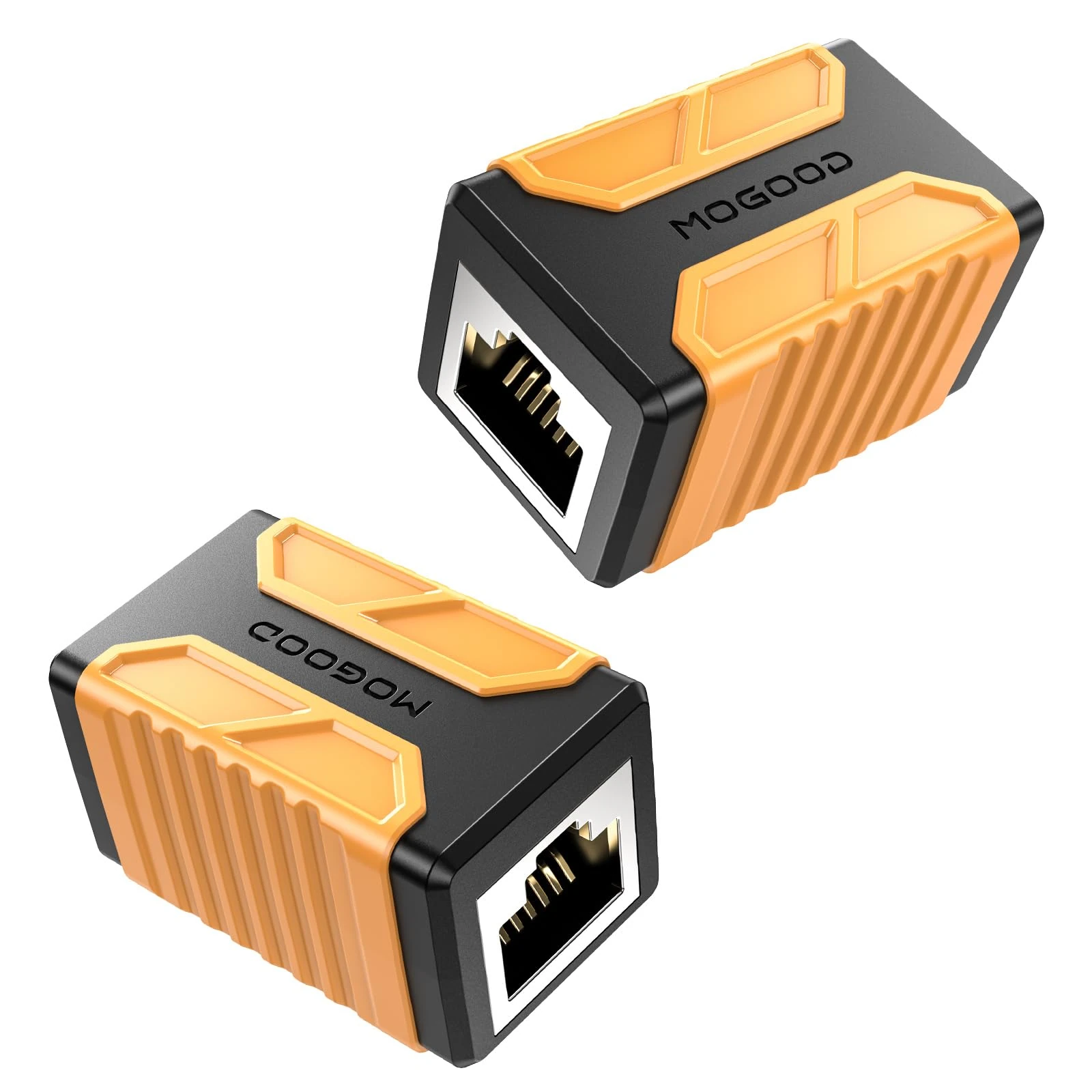 MOGOOD RJ45 Inline Coupler, 10Gbps Internet Cable Connector, 2 Pack Cat 8 Cable Coupler, LAN Network Extender Female to Female Compatible with Cat7, Cat6, Cat5e