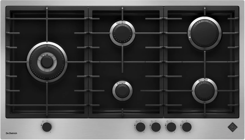 De Dietrich DPE4929XF, Gas hob Platinum, Inox/black