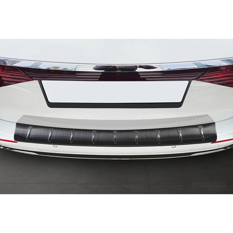 Avisa Black Stainless Steel Rear bumper protector compatible with Mercedes E-Class (S214) Estate 2023- 'Ribs'