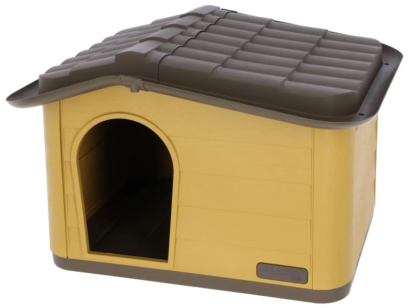 Kerbl Paola Eco Cat House - 60 x 51 x 41 cm (Honey/Brown, Recycled Plastic, Plug-In System) 80901