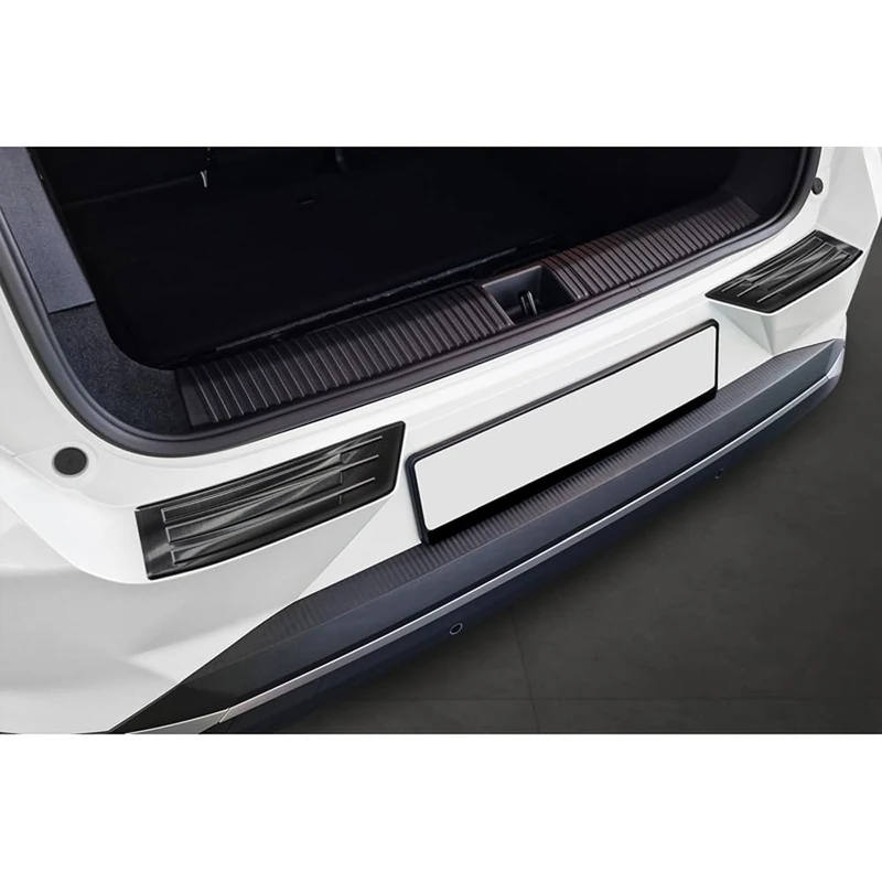 Avisa Black Stainless Steel Rear bumper protector compatible with Renault Scenic E-Tech 2024- 'Ribs'