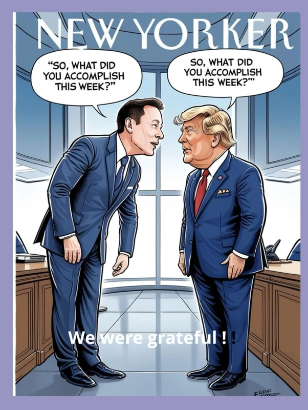 Satire Notebook Elon Musk And Donald Tramp ask 'So, What did you accomplish this week' - Image 1