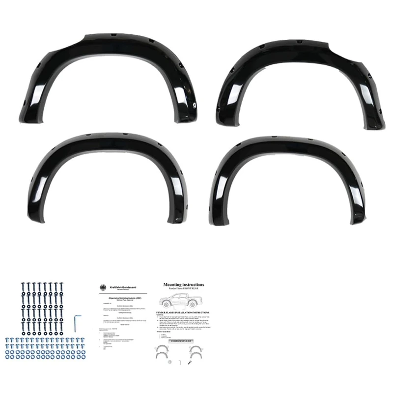 Oneway Set Fender Flares compatible with Mercedes X-Class W470 2017- - Gloss black