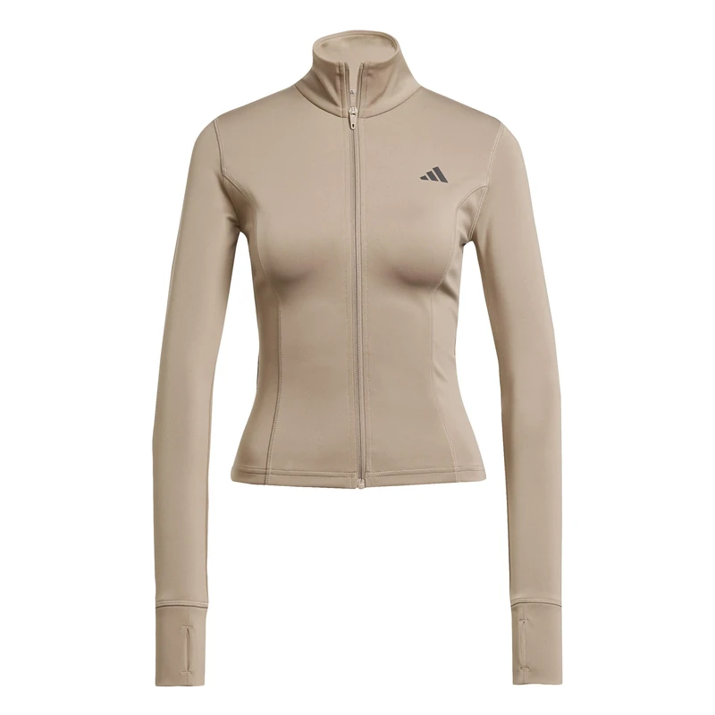 adidas Women's Workout Essentials Zip Through Jacket, chalky brown, L - Image 1