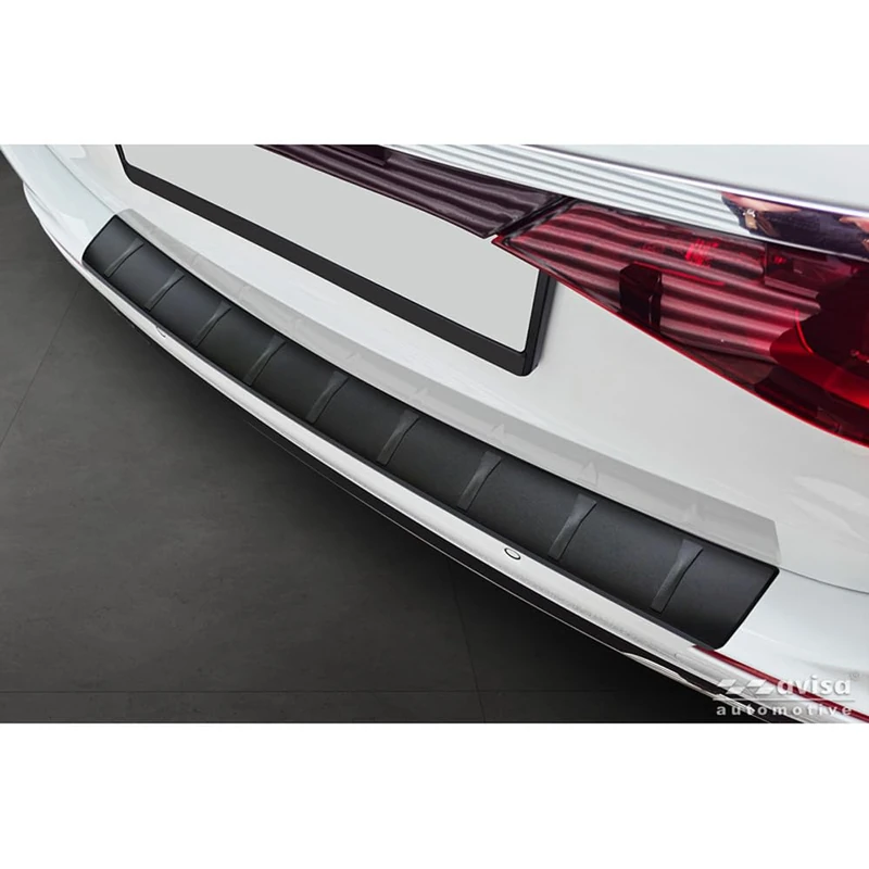 Avisa Matt Black Stainless Steel Rear bumper protector compatible with Mercedes E-Class (S214) Estate 2023- 'Ribs'