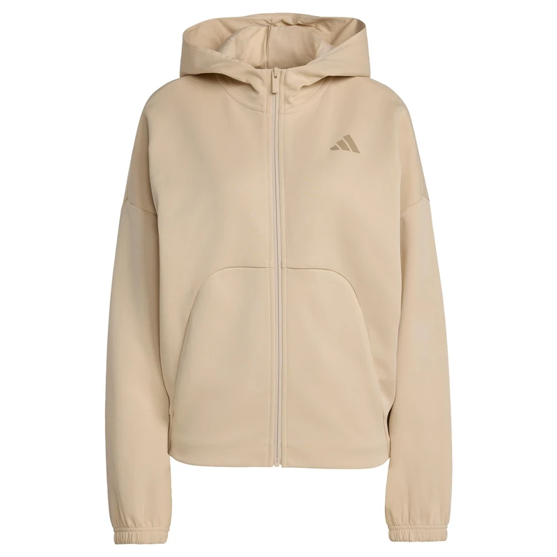 adidas Women's FUTURE ICONS SMALL LOGO FULL ZIP HOODIE, Crystal Linen, L - Image 1