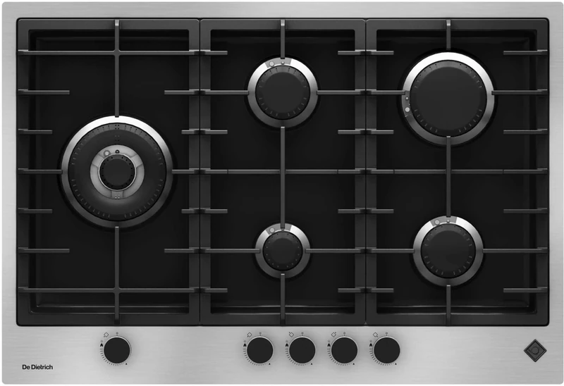 De Dietrich DPE4729XF, Gas hob Platinum, Inox/black