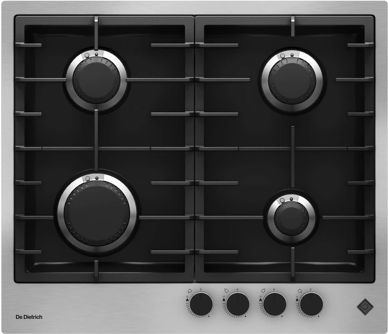 De Dietrich DPE4620XF, Gas hob Platinum, Inox/black