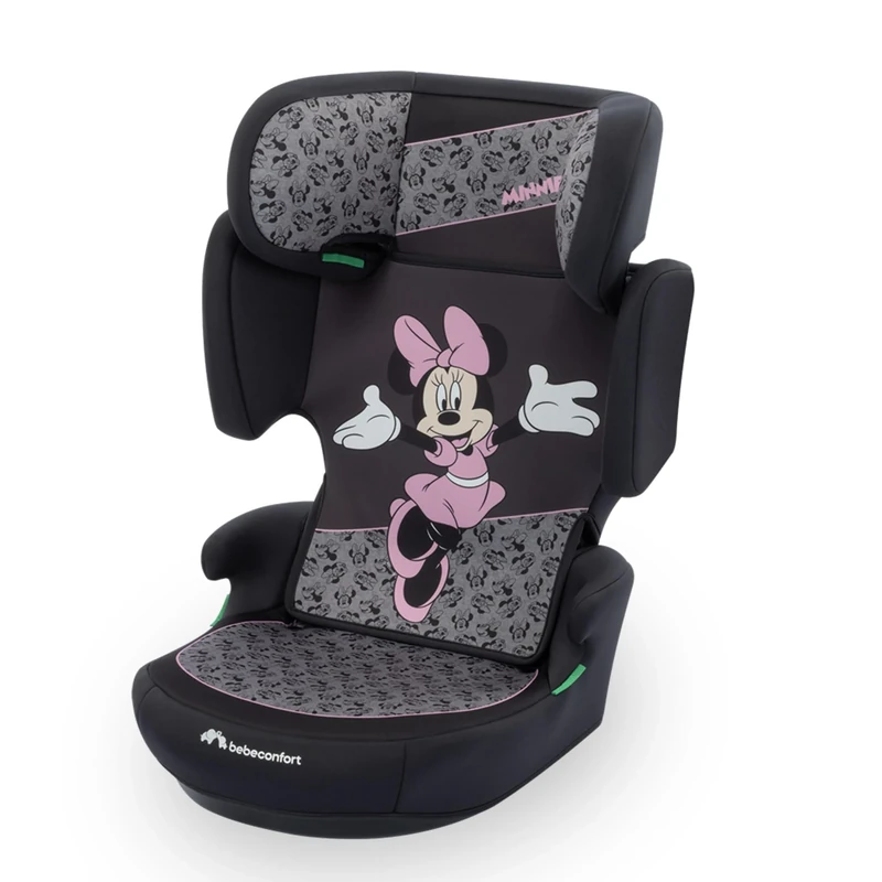 Bebeconfort Disney RoadSafe i-Size, Backrest Booster Car Seat, 3.5-12 Years (100-150cm), Minnie Mouse Car Seat, Foldable & Lightweight, Seat Belt Installation, 14 Headrest Positions, Authentic Minnie