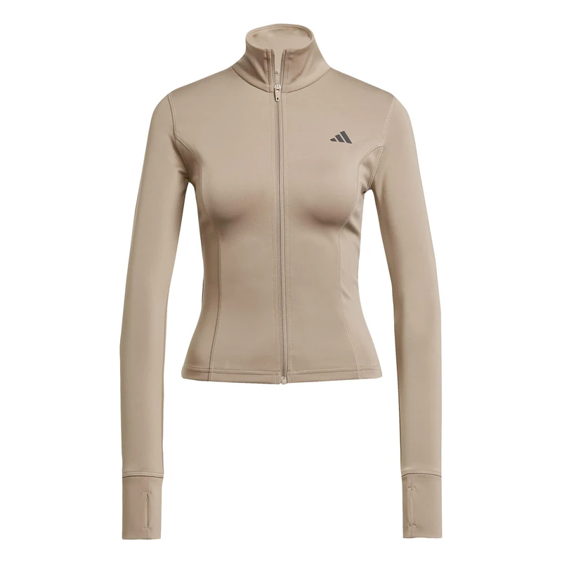adidas Women's Workout Essentials Zip Through Jacket, chalky brown, S - Image 1