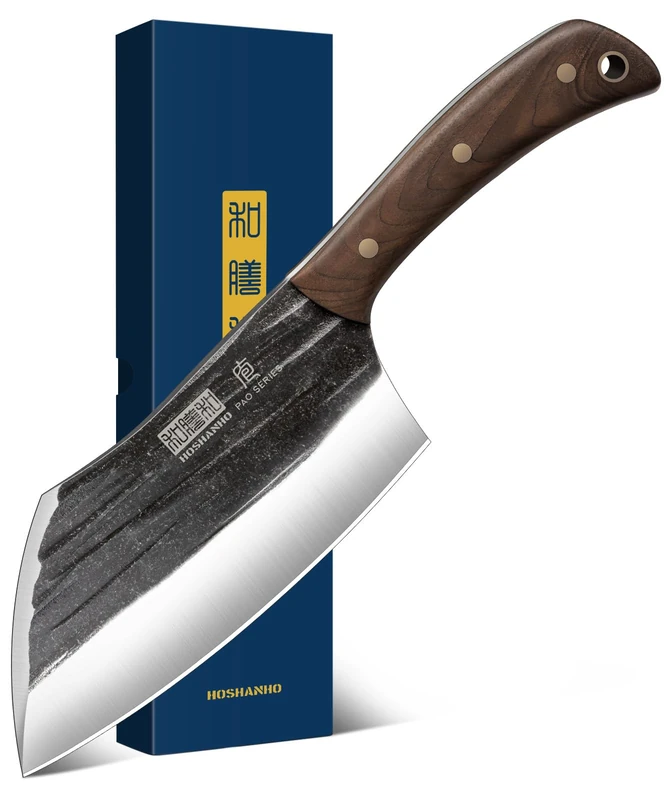 HOSHANHO 6" Cleaver Knife, Hand Forged Chopper Butcher Meat Cleaver Knife