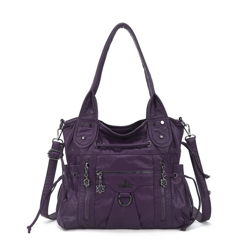 Angel Kiss Hobo Bags for Women Fashion Shoulder Bag Ladies Purses and Handbags Roomy Tote Bags Purse with Crossbody Strap, Purple, L