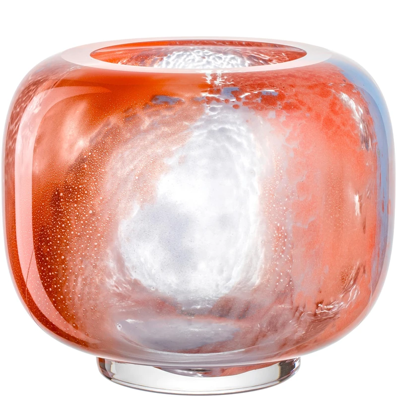 LEONARDO HOME Cipria Due Vase, Decorative Vase with Colour Gradient, Diameter 13 cm, Artistic Design for Living Room, Glass Vase for Bouquets, Height 19.5 cm, Multi-Coloured, 047507