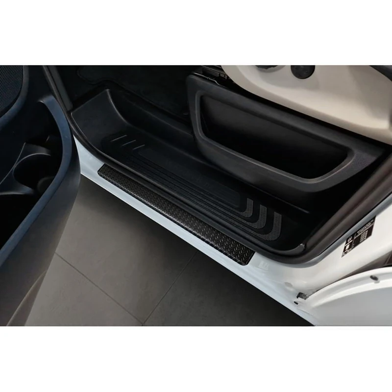 Avisa Aluminium door sill protectors compatible with Mercedes Vito III/V-Class (W447) 2014- 'Riffled Plate' - 2-pieces - Black