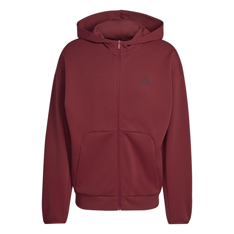 adidas Men's FUTURE ICONS SMALL LOGO FULL-ZIP HOODIE, active maroon, XL