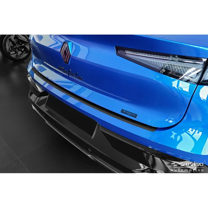 Avisa Black Stainless Steel Rear bumper protector compatible with Renault Rafale 2023- 'Ribs'
