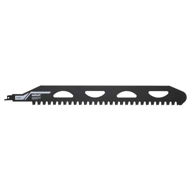 wolfcraft Sabre Saw Blade for Aerated Concrete & Hollow Bricks - TC Tipped, 365 mm Cutting Depth, S-Shank Reciprocating Saw Blade, Made in Germany - 266800