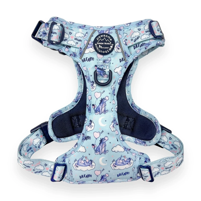 Pawsome Paws Boutique Eeyore Medium Tough Trails Dog Harness - Adjustable Disney Design No Pull Harness with Reflective Trim & Sturdy Buckle