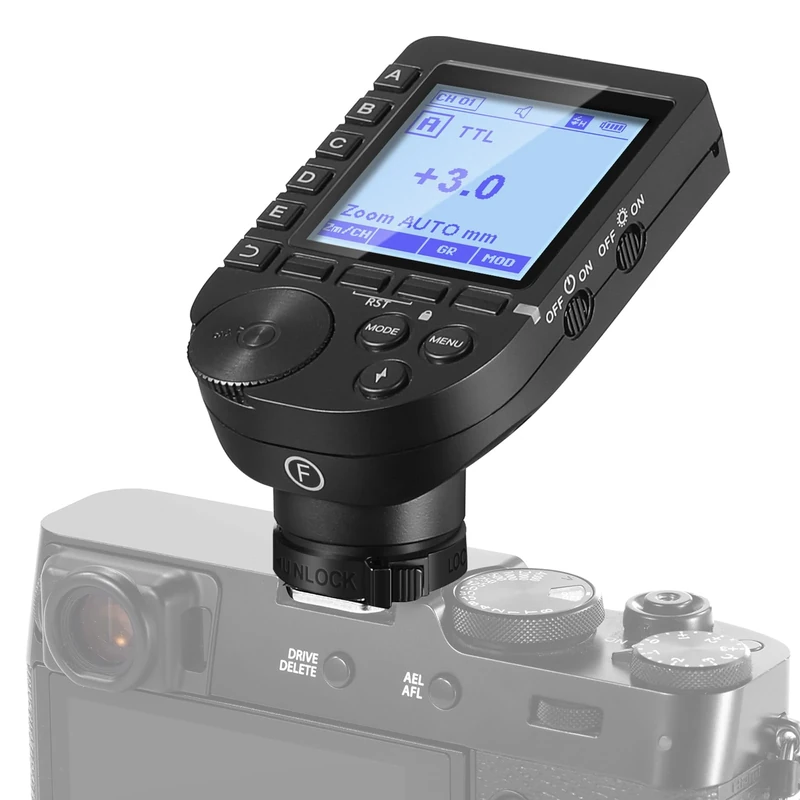 NEEWER Upgraded QPRO-F TTL Wireless Flash Trigger Compatible with Fujifilm 1/8000s HSS Slanted Large Screen 5 Group 9 Customizable Functions for Q4 Q3 Z2 Z1 Z760 NW760 S101-300W PRO/400W PRO