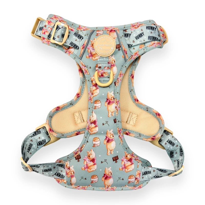 Pawsome Paws Boutique Winnie the Pooh Small Tough Trails Dog Harness - Adjustable Disney Design No Pull Harness with Reflective Trim & Sturdy Buckle