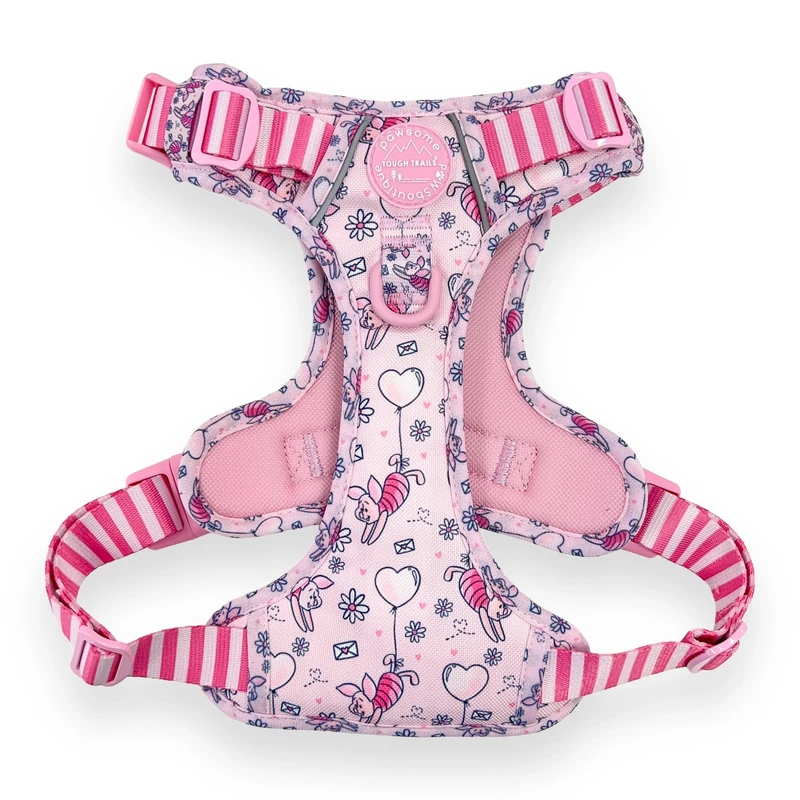 Pawsome Paws Boutique Piglet Medium Tough Trails Dog Harness - Adjustable Disney Design No Pull Harness with Reflective Trim & Sturdy Buckle