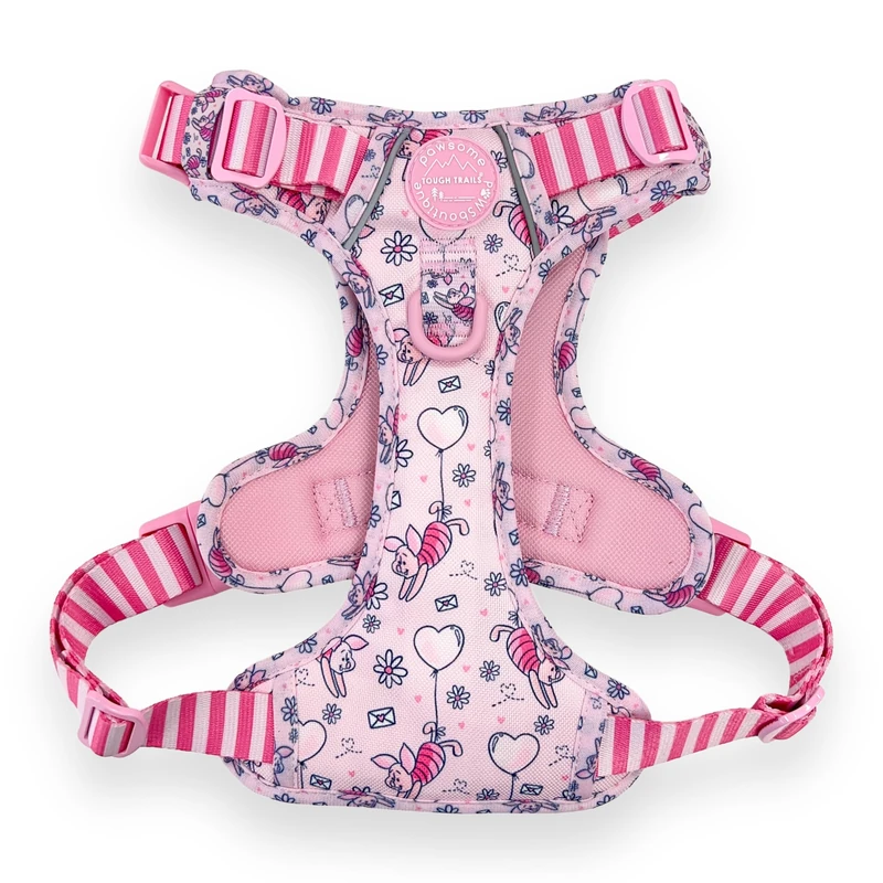 Pawsome Paws Boutique Piglet Small Tough Trails Dog Harness - Adjustable Disney Design No Pull Harness with Reflective Trim & Sturdy Buckle