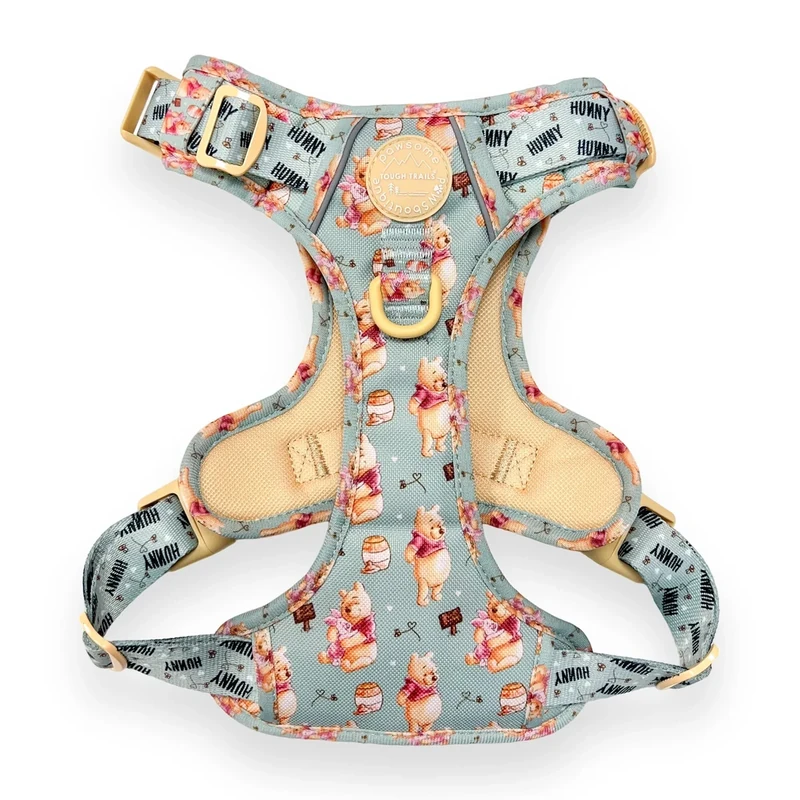 Pawsome Paws Boutique Winnie the Pooh Large Tough Trails Dog Harness - Adjustable Disney Design No Pull Harness with Reflective Trim & Sturdy Buckle