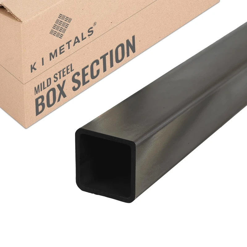 K I Metals Mild Steel Box Section - 3000mm Length x 60mm Width x 60mm Height x 3mm Thickness Square Hollow Section | Durable Mild Steel Tube for Construction, Residential & DIY Project