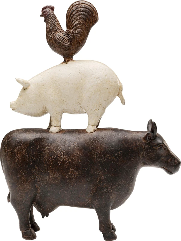 Kare Design Decorative Figure Farm Animals, Multi-Colour, Decorative Object, Home Accessories, Animal Motif, Handmade, 34 x 26 x 7 cm (H x W x D) - Image 1