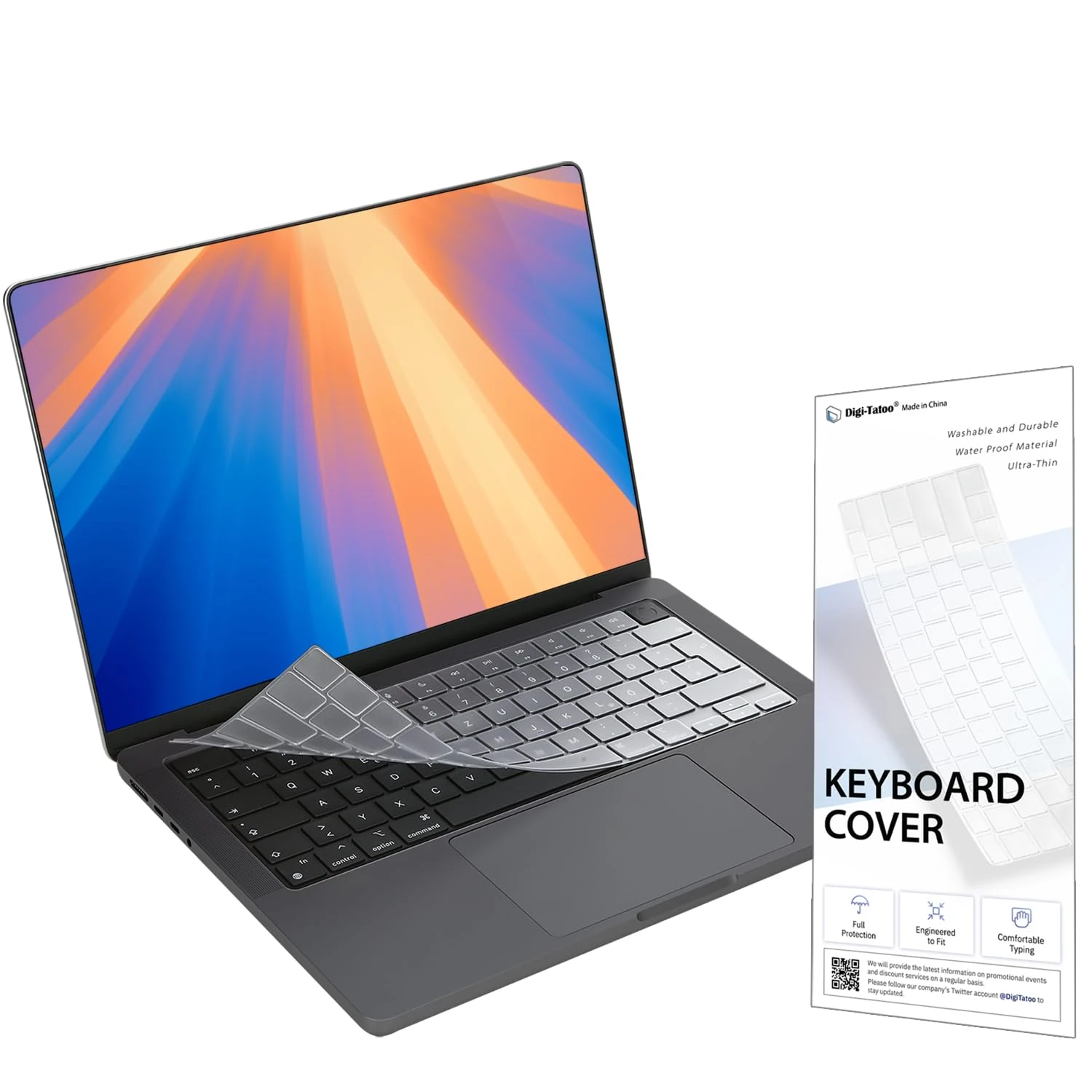 Keyboard Cover Protector Compatible with MacBook Pro 14 Pro 16 Air 13 Air 15 M5 M4 M3 M2 Chip (ISO Layout) - Transparent Protective Water Proof TPU Keyboard Cover Skin Film