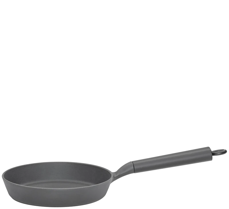 Spring International Cooking ESCALE Frying Pan 28 cm, Premium Enamelled Cast Iron Pan with Robust Wooden Handle, for All Hobs Including Induction, Optimal Heat Distribution and Non-Stick Effect