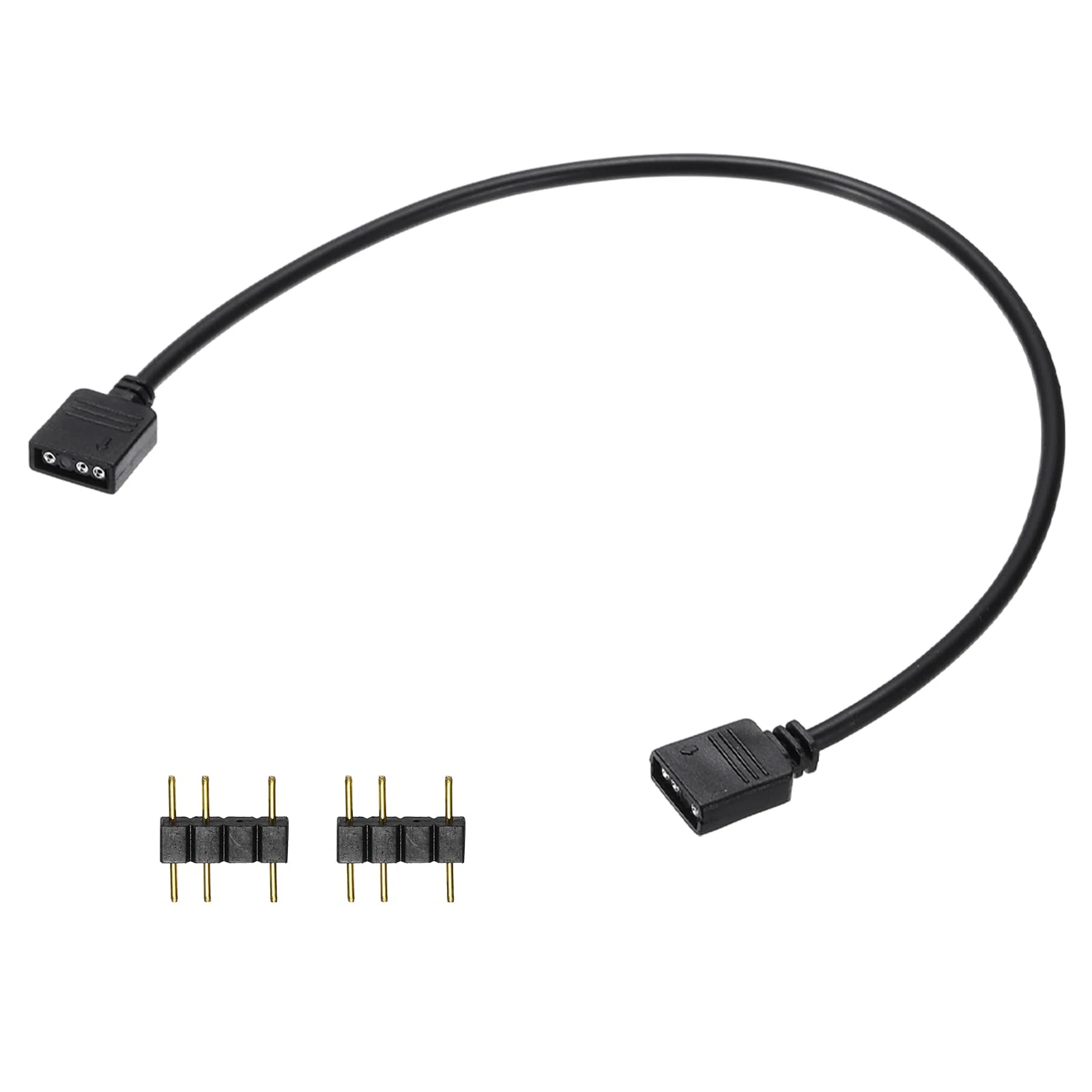 sourcing map ARGB Extension Cable, 5V 12" 3 Pin 1 to 1 Female to Female ARGB Adapter Cable with 3 Pin Male Connectors for PC Computer ARGB Fan/LED Lights, Black