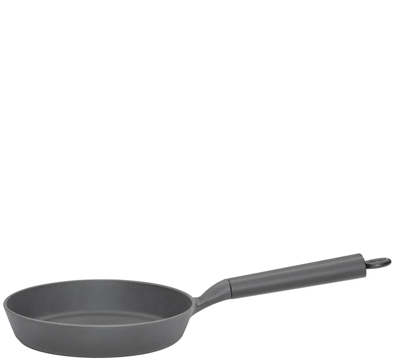 Spring International Cooking ESCALE Frying Pan 20 cm, Premium Enamelled Cast Iron Pan with Robust Wooden Handle, for All Hobs Including Induction, Optimal Heat Distribution and Non-Stick Effect