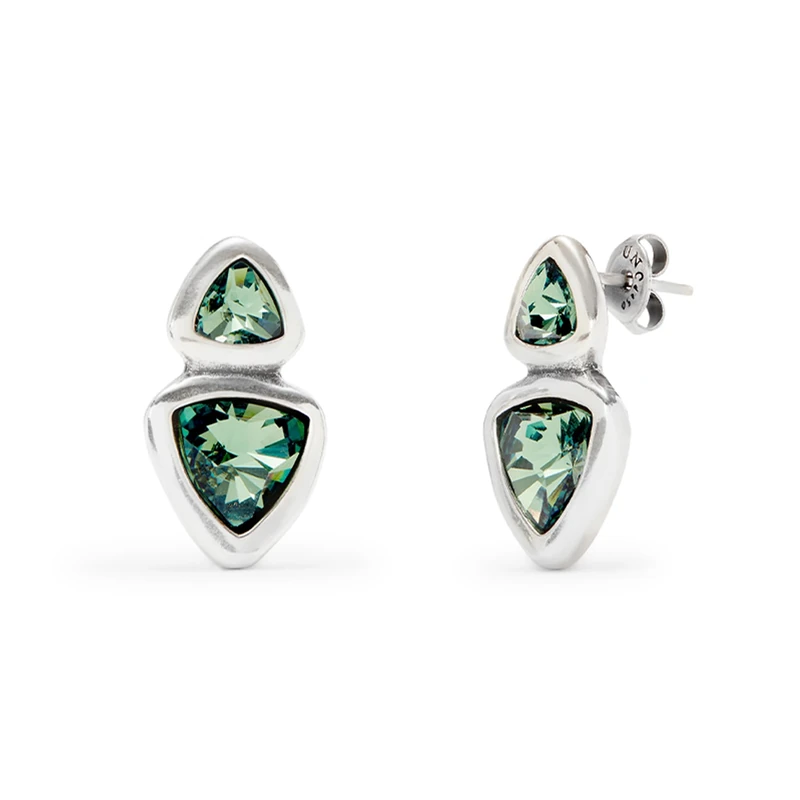 Pendant in Aleaciaón of Metal Plated in Silver of Sterling and Dos Lens Green Mín Longitud: 4