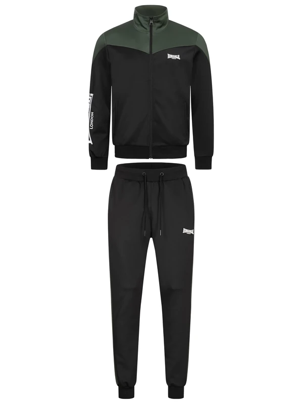 Lonsdale Men's Caunton Track Suit, Black/Olive/White, M