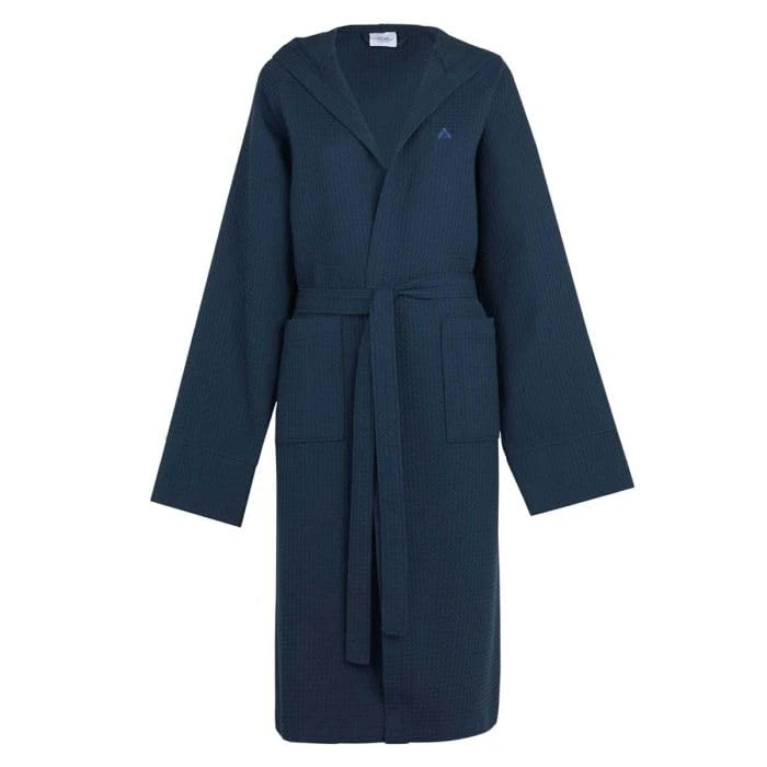 Bellora Honeycomb Hooded Bathrobe Plain 100% Cotton 400 GSM Size XL/XXL Blue