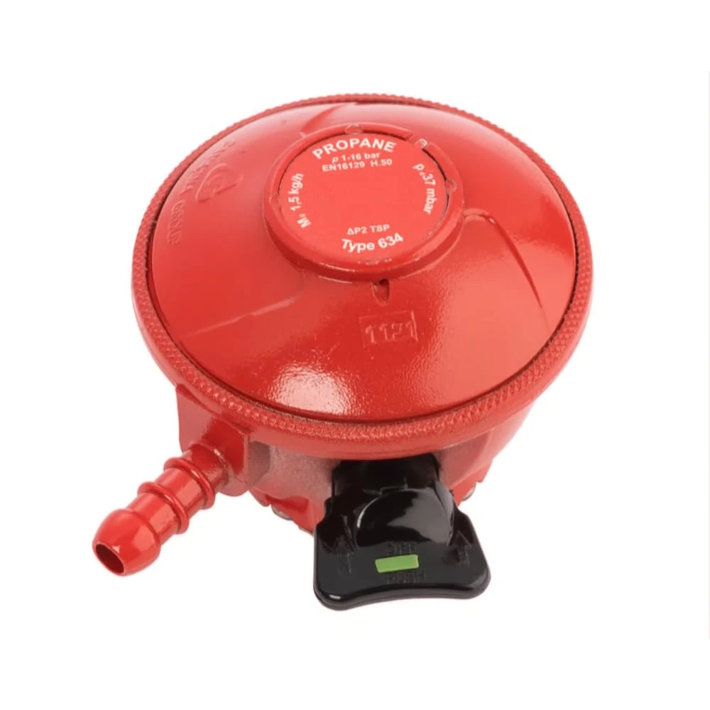JD Brands PATIO GAS/BBQ REGULATOR - 27mm Clip On 37mbar - 1.5kgh Fits Calor Gas/Flogas - BBQ/Patio Heater