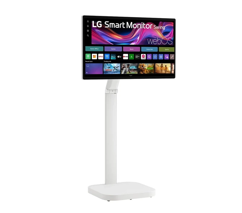 LG SMART Monitor Swing 32U889SA-W - 4K UHD IPS Touchscreen 32 inch, HDR10, Ergonomic Rolling Stand, Built-in Speakers, Wifi, Bluetooth, Airplay webOS Smart TV app, HDMI, USB-C, POGO, White