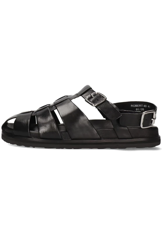 Melvin & Hamilton Men's Robert 40 Crust Black Buckle Sandal