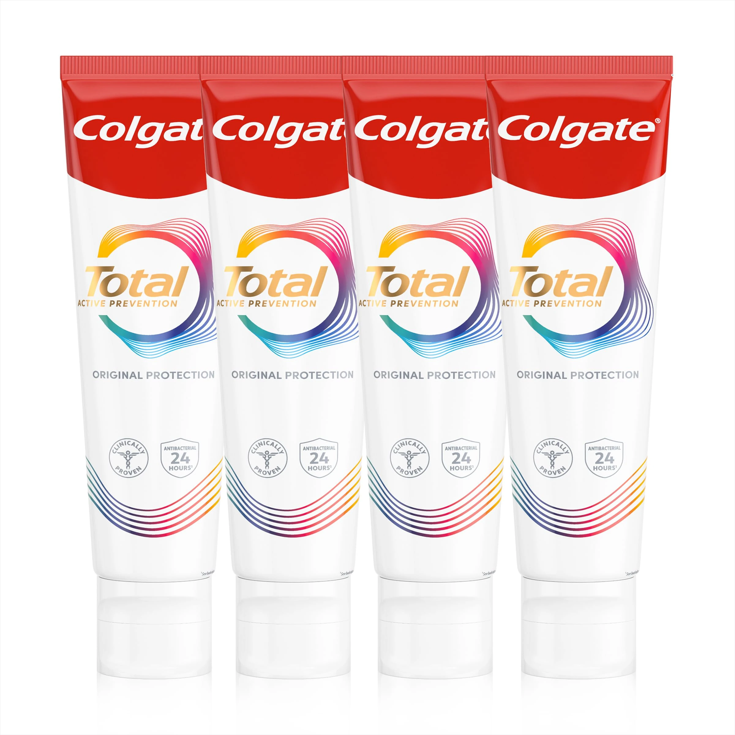 Colgate Total Active Prevention Original Toothpaste 100ml x4 | Fights Root Causes* of Many Oral Health Problems³ | 24h Antibacterial¹ Protection | clinically Proven | Patented² Technology