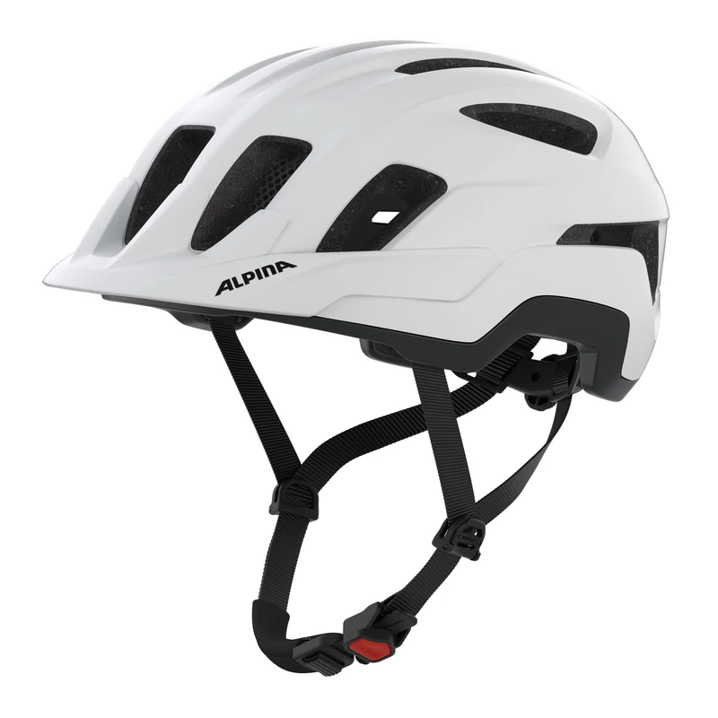 ALPINA PARANUS – Lightweight bike helmet with strong impact absorption thanks to Hi-EPS, large ventilation, integrated insect net, and adjustable fit - white matt - 55-59