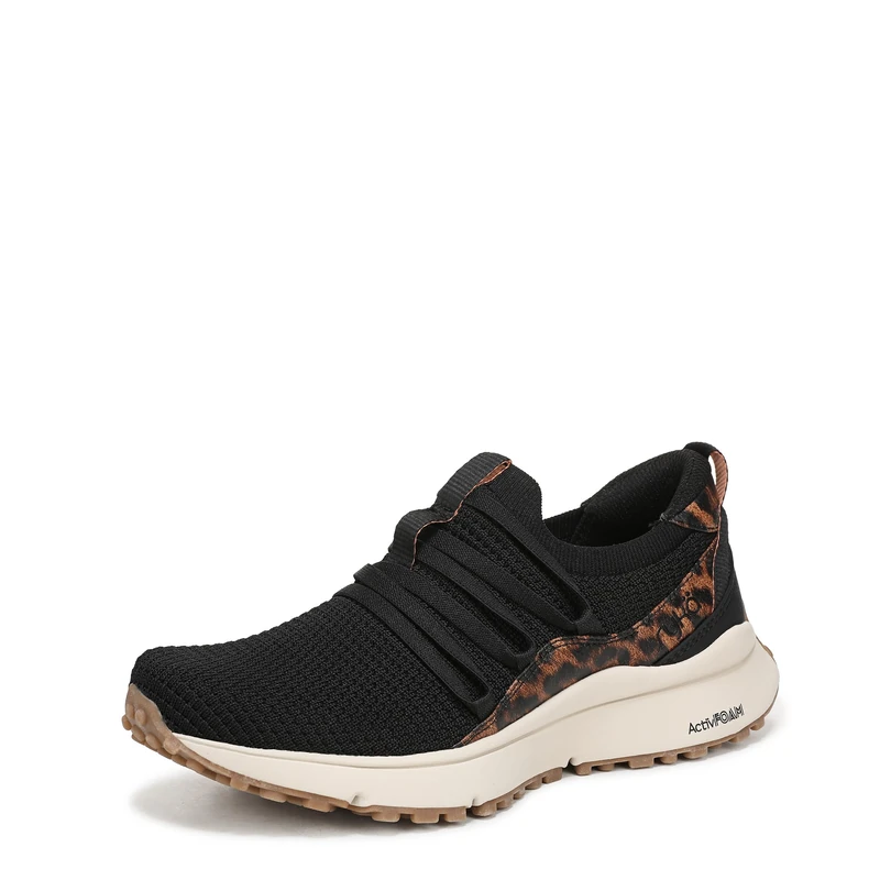 Ryka Women's Jumpstart Lace Sneaker, Black Leopard, 5 UK