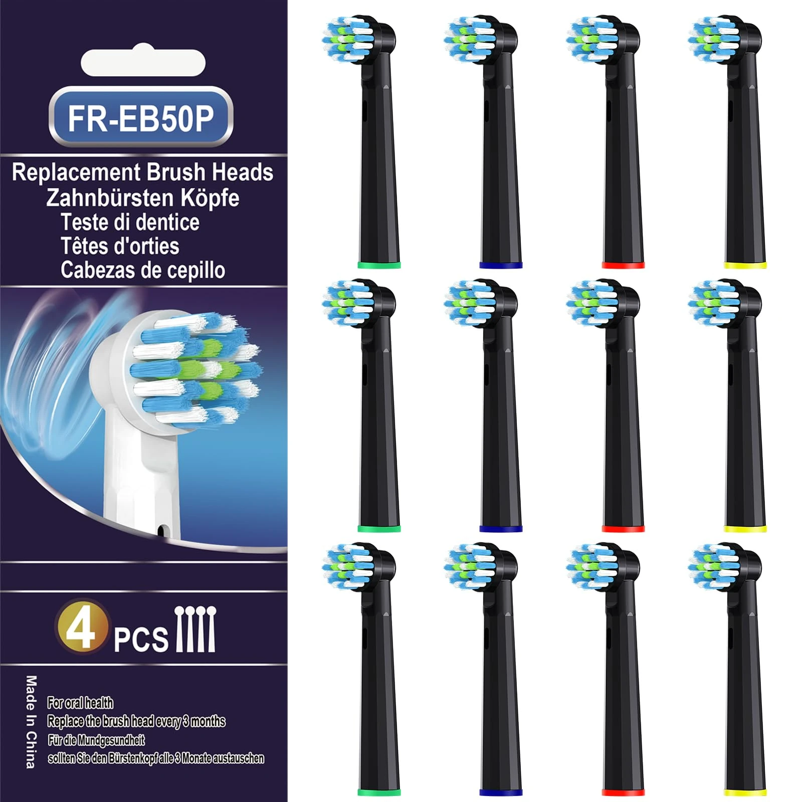12 Pack Electric Toothbrush Replacement Heads Medium Dupont Bristles Replacement Toothbrush Heads,Toothbrush Heads Compatible with Most Oral B Pro Smart Genius Series