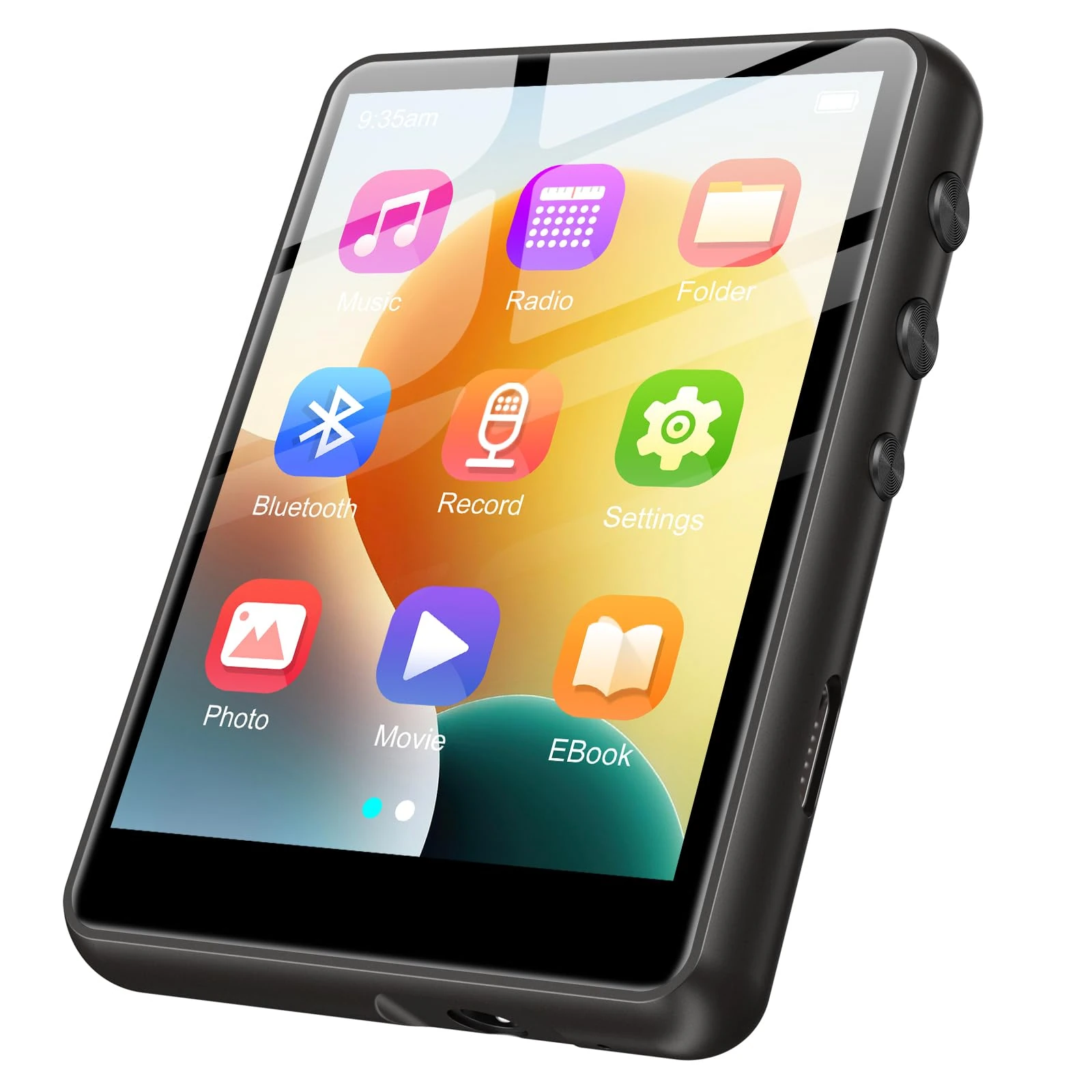 128GB MP3 Player with Bluetooth 5.4, ZAQE 2.4" Full Touch Screen Portable Music Player, Lossless Sound Digital Audio Player Built-in HD Speaker, FM Radio, Player Case Earphones Included