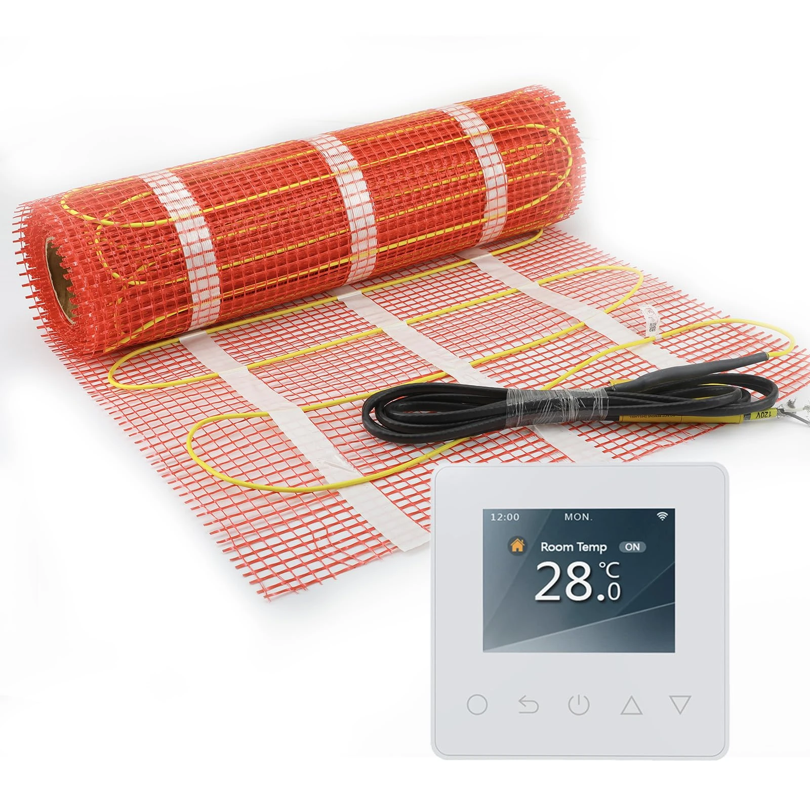 HEATIT Underfloor Heating mat Electric Radiant Self-Adhesive Floor Heating System 200w/㎡ Warmmat with ET-81 Thermostat Kit,14㎡