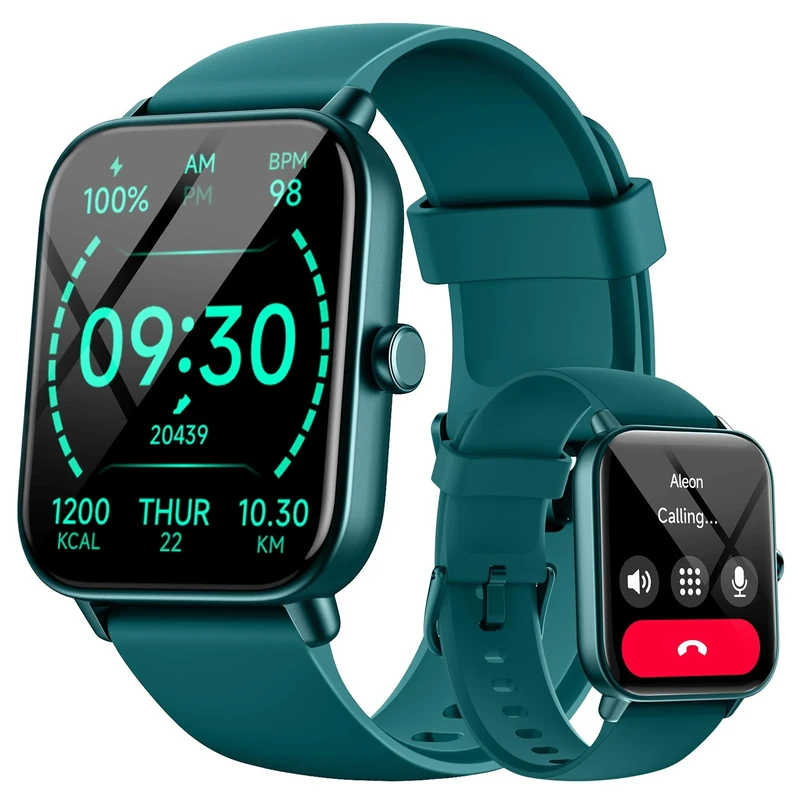 aeac Smart Watches for Women(Answer/Make Call), Alexa Built-in 1.8" HD Ladies Smartwatch with Heart Rate/SpO2/Sleep Monitor, 110+Sports, IP68 Step Counter Fitness Tracker (Dark Green, S/M/L)