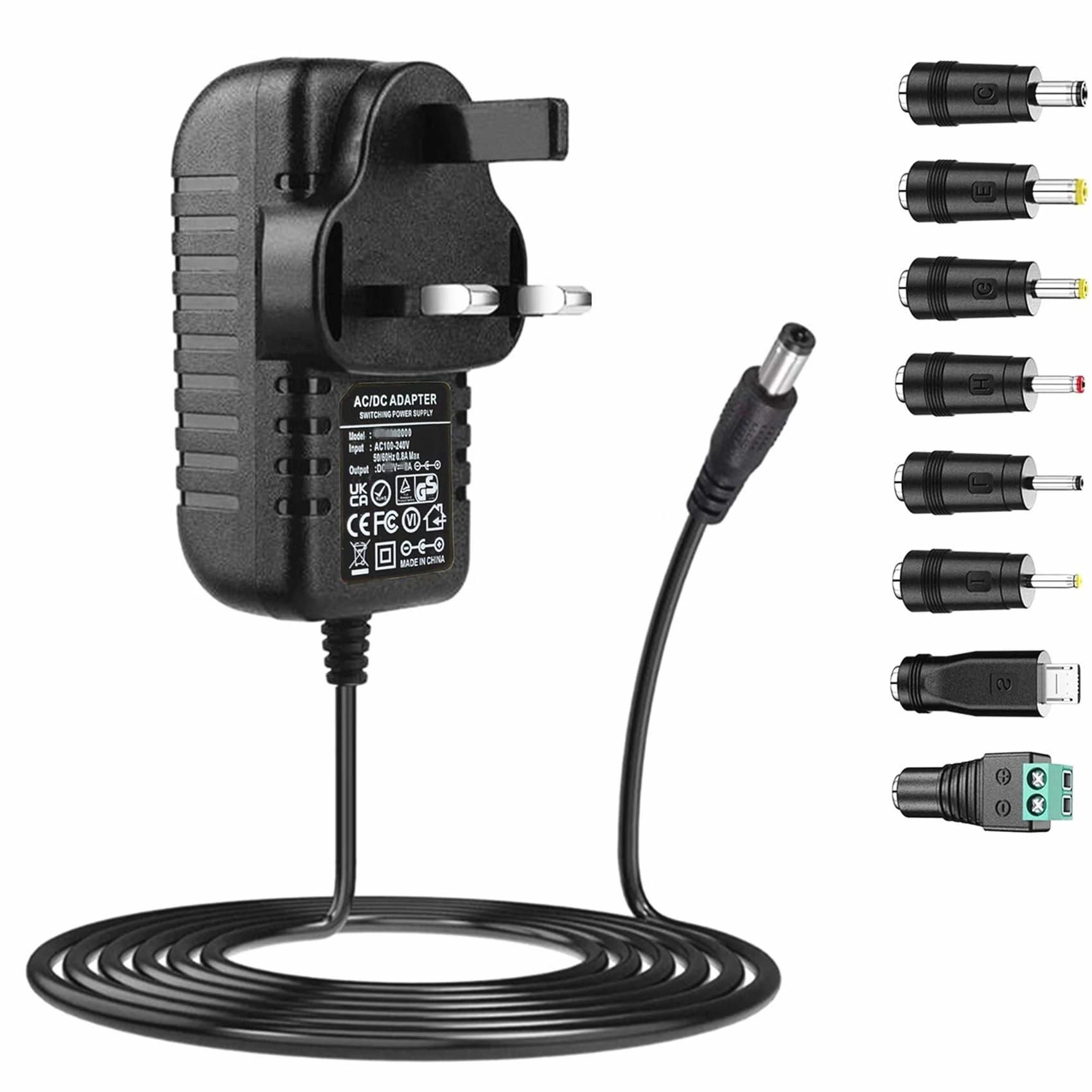 24V AC adapter DC24V 1A power supply AC230V to DC24V 1000mA 500mA 400mA 200mA 100mA power adapter with 8 changeable DC plugs DC24Volt charger inverter transformer 24V AC-DC adapter