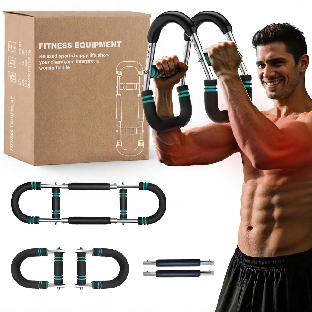 Shaker Twister Arm Trainer, 66-110Ib Strength Training Equipment for Men, Chest Exerciser, Portable Forearm Trainer, Home Gym Fitness Equipment for Full Body Workout, Bicep & Back Muscle Training Tool