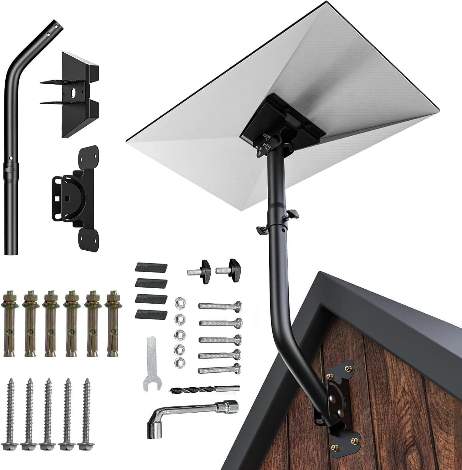 Starlink Gen 3 Mount 360° Adjustable V3 Starlink Wall Mount Starlink Gen3 Pole Mounting Kit with Starlink Gen 3 Pipe Adapter for Gen3 Starlink Internet Kit Satellite