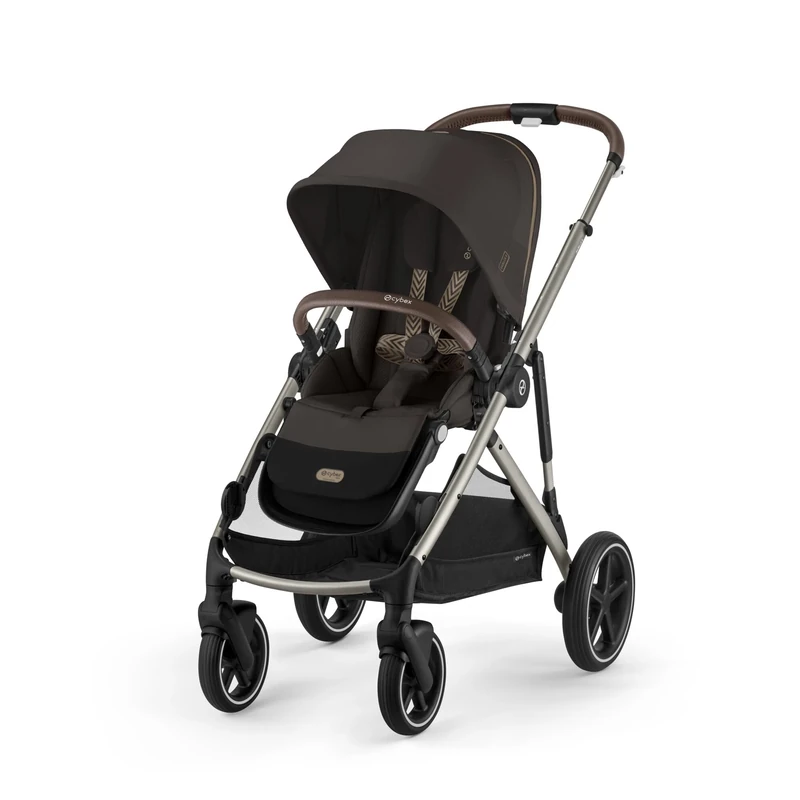 CYBEX Gold Gazelle S Stroller, from Birth to Approx. 4 Years, max. 22 kg (Single Mode) / 2X 22 kg (Duo Mode), All-in-1 System with 20+ configurations, Chocolate Brown